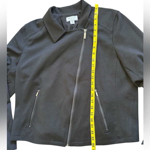NWT Liz Claiborne Simply Liz black zip-front moto jacket Size XL - Picture 9 of 11